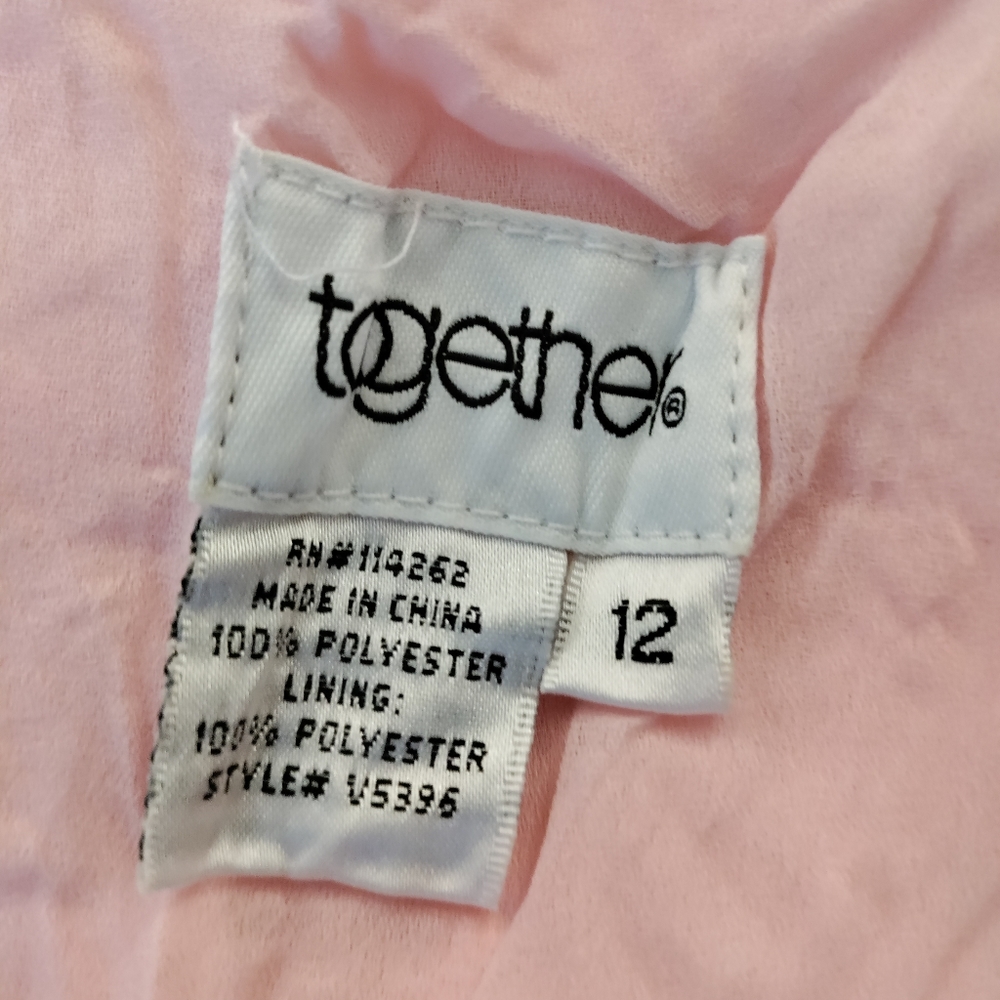 Together Maxi  Dress Sleveless size 12   Pink Lace A Line Zipper - Picture 4 of 15